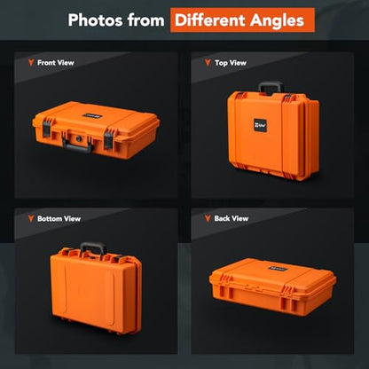 Lykus HC-4410 Waterproof Hard Case with Foam, Inner Size 15.75*10.24*3.94in - color: Orange, size: HC-4410
