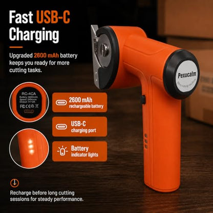 3/8" Electric Cardboard Cutter, Cordless Box Cutter, Orange