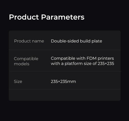 Creality Double-Sided Build Plate Kit 235 * 235mm, 3D Printer Bed Platform for Creality K1/Ender 5 S1/Ender 3/Ender 3 Pro/Ender 3 V2/Ender 3 S1 Pro/Ender 3 Neo, Black - style: K1C PEI Build Plate 235*235mm