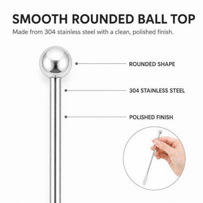 2-Piece Coffee Stirrers, 7.5-Inch Stainless Steel Reusable Drink Stirrers