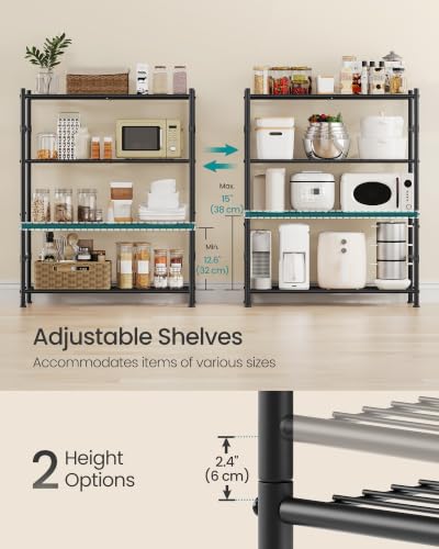 SONGMICS 4-Tier Storage Shelves, 11.8 x 31.5 x 43.7 inch - size: 31.5"W, style: 4-Tier