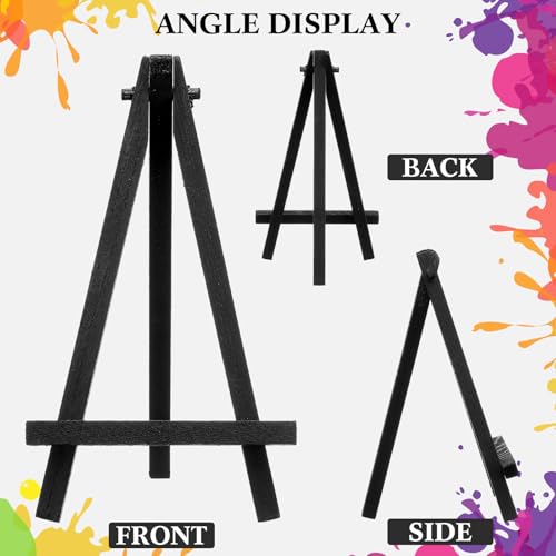 Chuangdi 12 Pcs 6.3 Inch Black Mini Easel Stands Wood Display Easel - size: 6.3 Inch