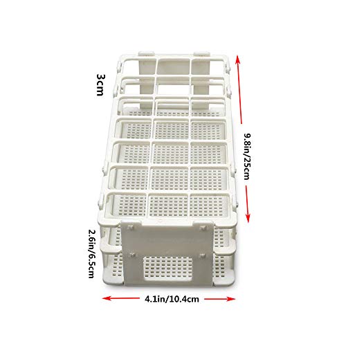 3 Packs Plastic Test Tube Rack, 21 Holes Lab Test Tube Rack Holder for 30mm Test Tubes, White, Detachable (21 Holes) - color: 21 Holes