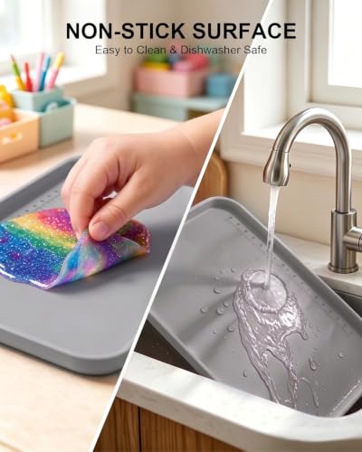 Silicone Art Mat for Crafts, 12" x 19" Waterproof Non-Slip Painting Mat - color: Gray, size: 19"x12"