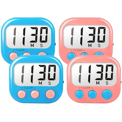 Digital Timer for Kids Classroom Timers for Teachers 4 Pack Blue Pink - color: Blue Pink