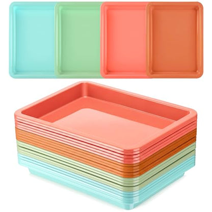 20 Pcs Small Plastic Art Sand Tray, Orange, Green - color: Orange, Green