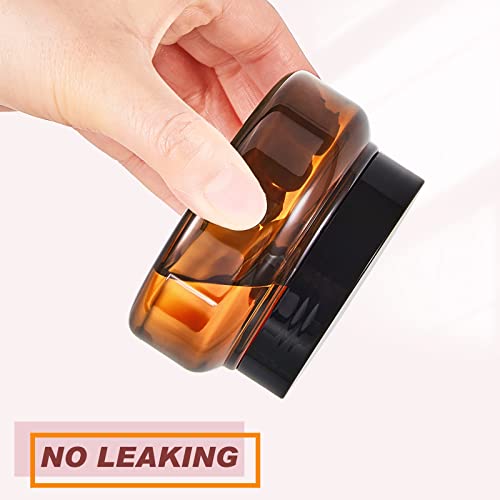 24 Pack Plastic Cosmetic Jars with Lids Label, 5 oz, Brown - color: Brown, size: 5 oz