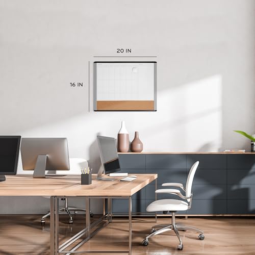 U Brands Magnetic Dry Erase 3-in-1 Calendar White Board, 16" x 20", Black and Gray Frame - color: Assorted Colors, size: 20"W x 16"H