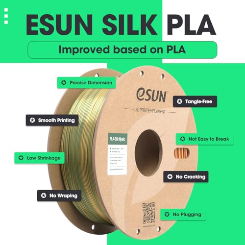 eSUN Silk PLA 3D Printer Filament 1.75mm,Red Green Blue Triple Colors - color: Red Green Blue