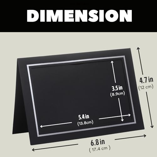 50 Sets Photo Frame Cards with Envelopes 4x6 Paper Picture Frames Bulk - color: Black, size: 4X6