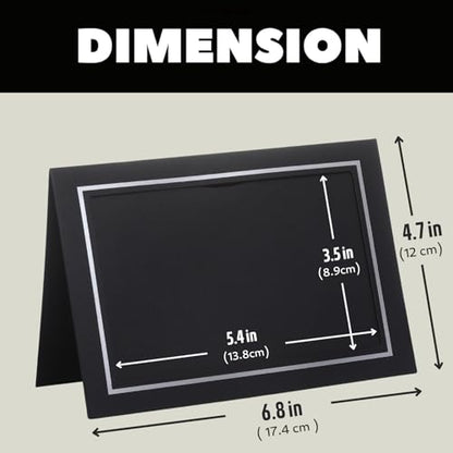 50 Sets Photo Frame Cards with Envelopes 4x6 Paper Picture Frames Bulk - color: Black, size: 4X6