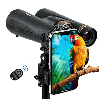 Phone Telescope Adapter 360° Rotating Digiscoping Mount for 16-50mm Eyepieces Fits Most Telescopes, Spotting Scopes & Microscopes – Adjustable Cell Phone Holder for Digiscoping （with Wireless Shutter）