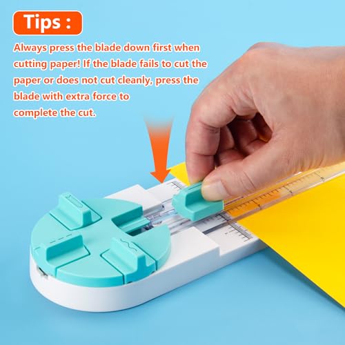 Paper Trimmer Craft Paper Cutter: 4 Style Multi-Function Scrapbooking Tool with Dial Blades of Straight,Wave,Dotted,Perforated,Creasing for Cutting Paper,Coupons,Photos,Postcards,Scrapbook,Card - color: green