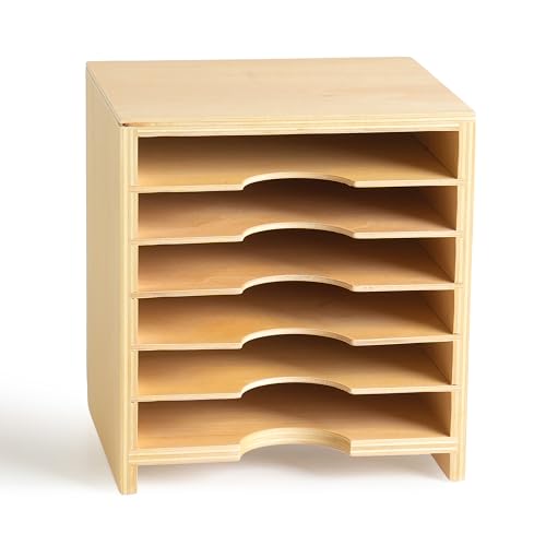 Premium Montessori Card Cabinet – 6-Layer Wooden Storage Organizer for Geometric Cards, Nomenclature & Learning Materials, Compact Classroom Organization, Homeschool Kids Ages 3-6 (No Assembly) - color: Geometric Card Cabinet