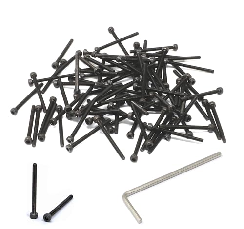 iexcell 100 Pcs M2.5 x 30mm Thread Pitch 0.45 mm Alloy Steel 12.9 Grade Hex Socket Head Cap Screws Bolts Kit, Black Oxide Finish - size: M2.5 x 30mm