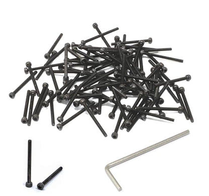 iexcell 100 Pcs M2.5 x 30mm Thread Pitch 0.45 mm Alloy Steel 12.9 Grade Hex Socket Head Cap Screws Bolts Kit, Black Oxide Finish - size: M2.5 x 30mm