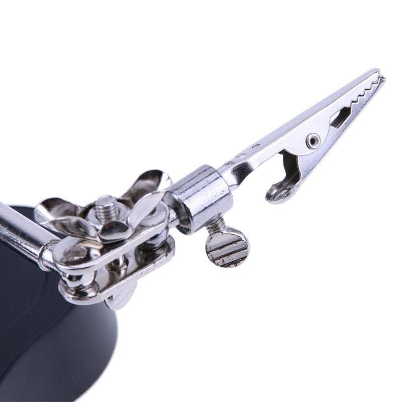 Adjustable Helping Hand with Magnifying Glass, 3.5X/12X Magnifying Glass Soldering with Clamp and Alligator Clips Desktop Magnifer Stand for Craft Carving Jewelry (Modern)