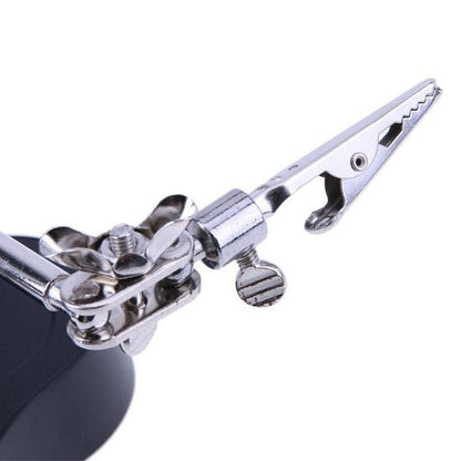 Adjustable Helping Hand with Magnifying Glass, 3.5X/12X Magnifying Glass Soldering with Clamp and Alligator Clips Desktop Magnifer Stand for Craft Carving Jewelry (Modern)