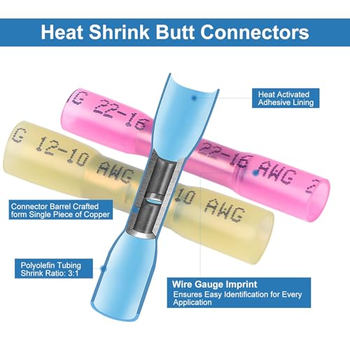 QX&XD 540PCS Heat Shrink Wire Connectors Kit, Wire connectors kit - style: 540pcs