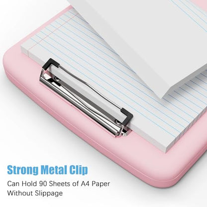 Hongri Clipboard with Storage with Pencil Case, 8.5 x 11 Storage Clip Board - color: Pink
