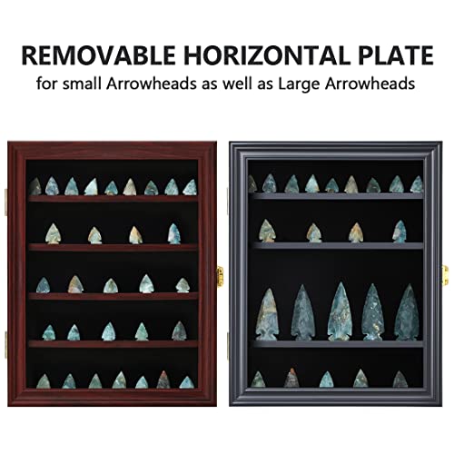 KCRasan Arrowhead Display Case Native American Arrowhead Shadow Box,Small - size: Small Mahogany
