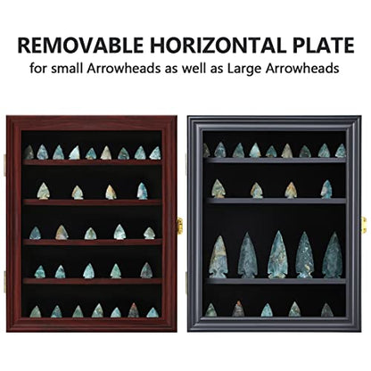 KCRasan Arrowhead Display Case Native American Arrowhead Shadow Box,Small - size: Small Mahogany