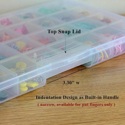 3 Pack Fixed 32 Grids Clear Plastic Storage Box