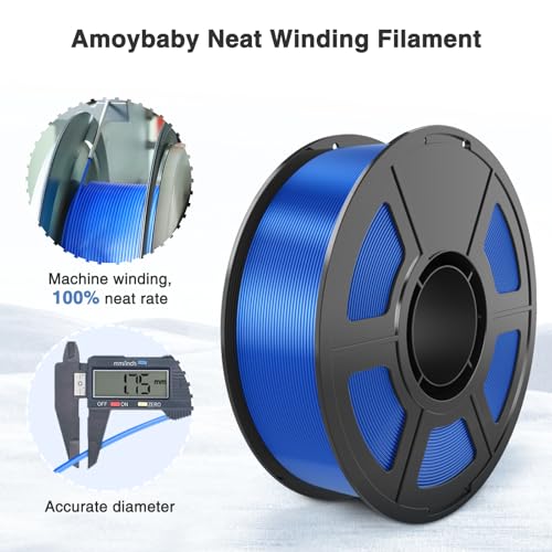 Silk Blue PLA Filament 1.75mm 1kg(2.2lbs), Rapid PLA - color: Blue