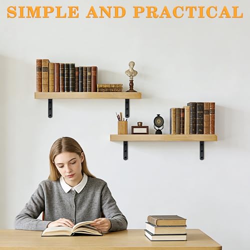 Alise Black Floating Shelf Brackets,L Bracket for Shelves,6x4 Inch,4 Pcs - color: Black, size: 6x4 Inch