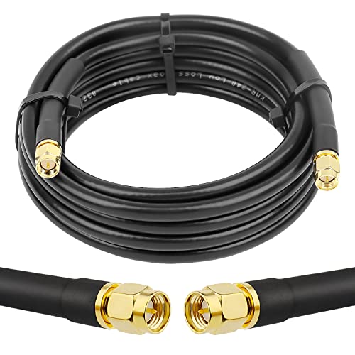 MOOKEERF KMR240 SMA Male to SMA Male Coaxial Cable 50 ohm Coax Ultra Low Loss Antenna Extension for 3G/4G/5G/LTE Network Equipment, GPS, RF Radio (10FT) - size: 10 FT