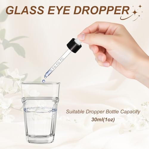 PATIKIL Glass Eye Dropper w/Measurement mark for 1oz Glass Bottles 10Pcs - color: White/Black Top, size: 1oz