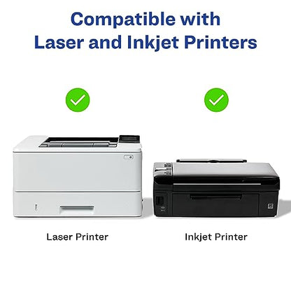 Avery Matte White Removable Rectangle Labels, Sure Feed Technology, Print-to-The-Edge, 1.5" x 3.75", 250 Removable Labels, Laser/Inkjet Printable - style: 250 labels