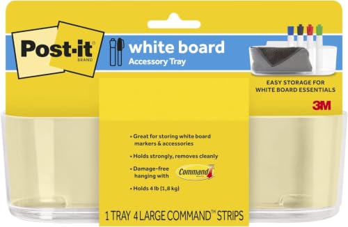 Post-it Dry Erase Accessory Tray, 1 Accessory Tray, 4 Strips, 8 5/8 in x 3 1/8 in (Pack of 12) - size: 8 5/8 in x 3 1/8 in (Pack of 12)