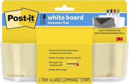 Post-it Dry Erase Accessory Tray, 1 Accessory Tray, 4 Strips, 8 5/8 in x 3 1/8 in (Pack of 12) - size: 8 5/8 in x 3 1/8 in (Pack of 12)