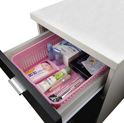 Anbers Plastic Rectangle Storage Baskets, Desktop Organizing Tray, Set of 6