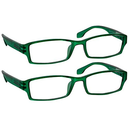TruVision Readers OTC Reading Glasses for Men and Women, 9501HP - 2 Pack - color: 01hp-2-green
