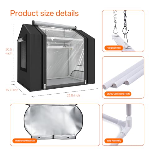 Bstrip Small Greenhouse, GM3 Indoor Greenhouse with Grow Light, Auto Timer