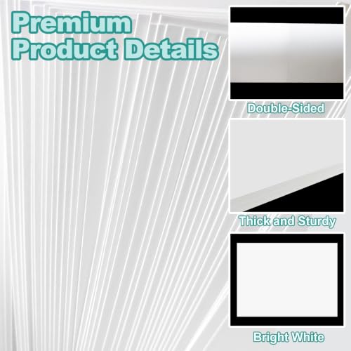 13.5" x 17.5" Poster Board, 50 Pack White Poster Board, 250gsm Poster Paper