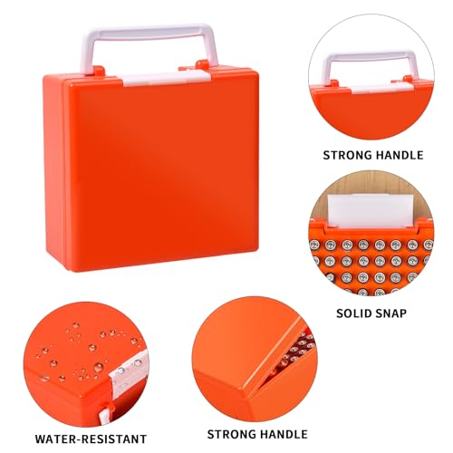 FULLCASE Battery Storage Organizer Holder Holds 72 AA AAA Batteries - color: Orange