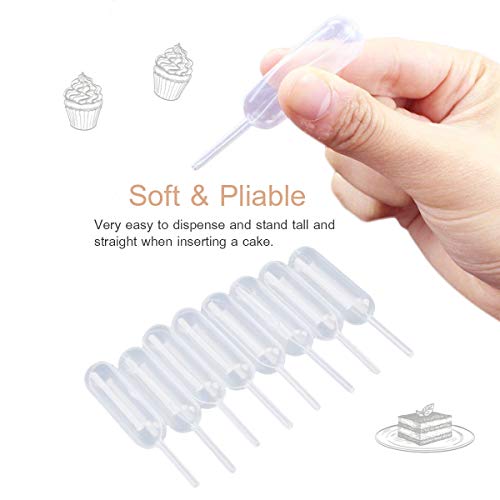 moveland 50PCS 4ml Plastic Cupcake Pipettes Squeeze Syringes for Cupcakes