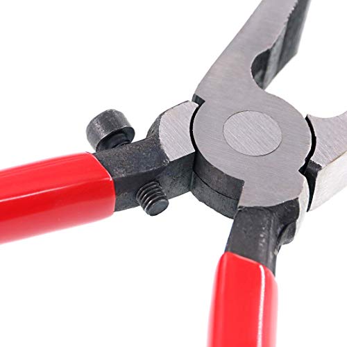 Swpeet Heavy Duty Key Fob Pliers Tool, Metal Glass Running Pliers With Curved Jaws and Rubber Tips - Perfect for Key Fob Hardware Install and Stained Glass Work