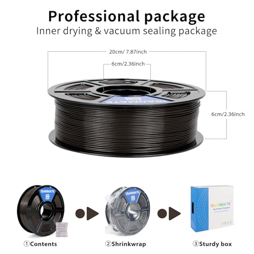 iSANMATE ASA Filament 1.75mm Chocolate Brown 1KG, UV & Weather Resistant 3D Printer Filament Perfect for Outdoor Functional Parts, for Bambu Lab 3D Printers,AMS,AMSLite, 1kg Spool (2.2lbs) - color: Chocolate Brown