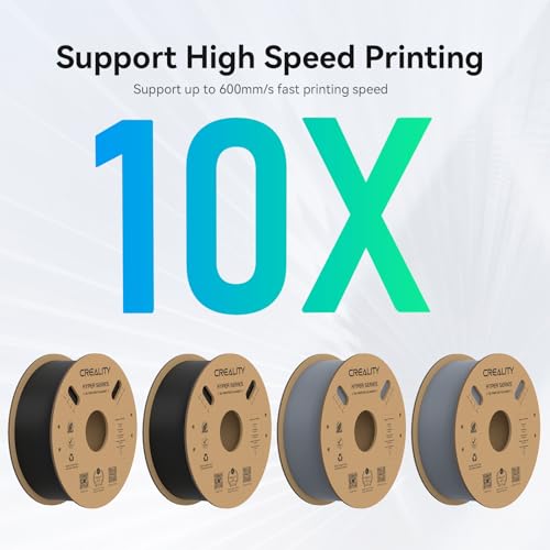 Creality Hyper PLA Filament 1.75mm, 30-600mm/s High Speed 3D Printer Filament, Dimensional Accuracy +/-0.02mm, Fit Most FDM 3D Printers, 4 Pack 1kg Spool(2.2lbs), Black & Grey - color: Black & Grey