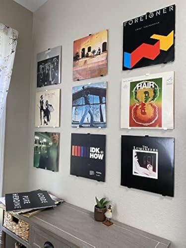 Minimalist Vinyl Record Album Wall Mount Display- 6-Pack | No Wall Damage so Perfect for Apartments, Dorms, & Office | Your Favorite Holder for Your 7-12 inch LPs (White, 6-Record) - color: White, size: 6-Record