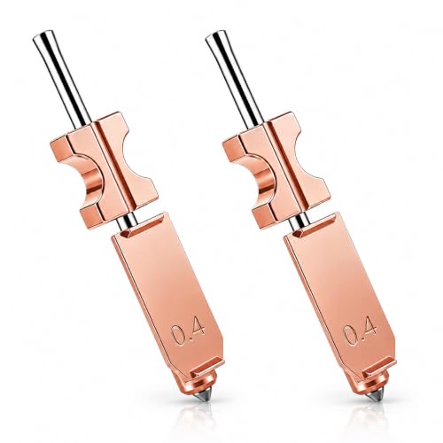 2Pcs Upgraded 0.4mm Integrated Nozzle for Flashforge Adventurer 5X, Quick Release Extruder Hotend Heating Block for Flashforge AD5X 3D Printer - size: ad5x 0.4mm