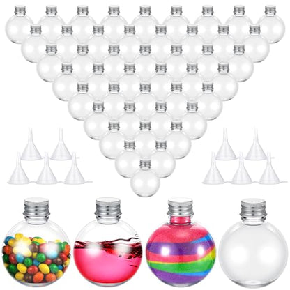 FoldTier 48 Pcs Plastic Potion Bottles with Caps,Silver,Aluminum Cap - color: Silver, style: Aluminum Cap