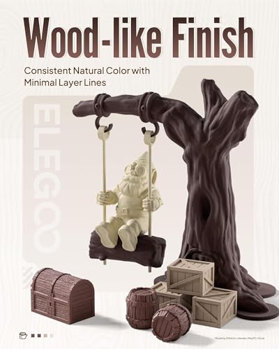 ELEGOO PLA 3D Printer Filament 1.75mm Oak Wood 1KG - color: Oak Wood, size: 1kg