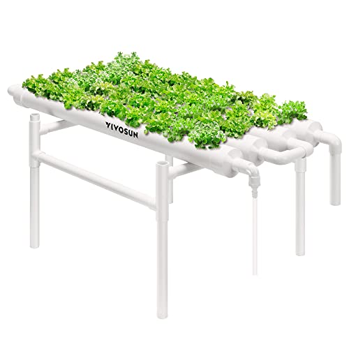 VIVOSUN Hydroponic Grow Kit, 1 Layer 36 Plant Sites 4 Food-Grade PVC-U Pipes Hydroponics Planting System with Water Pump, Pump Timer, Nest Basket and Sponge for Leafy Vegetables - size: 36