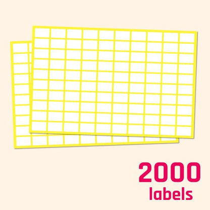 0.5" x 0.3", 2000 Pack - Small Price Stickers, White Pricing Labels - size: 2000 Pack