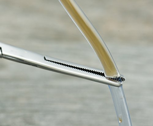 SE 6.25-Inch Stainless Steel Straight Forceps - Self-Locking, Serrated Tip for Precision Grip and Clamping - Perfect for Crafting, Fishing Tasks, Jewelry Making, and More! -660FS - size: 6-1/4", style: Straight